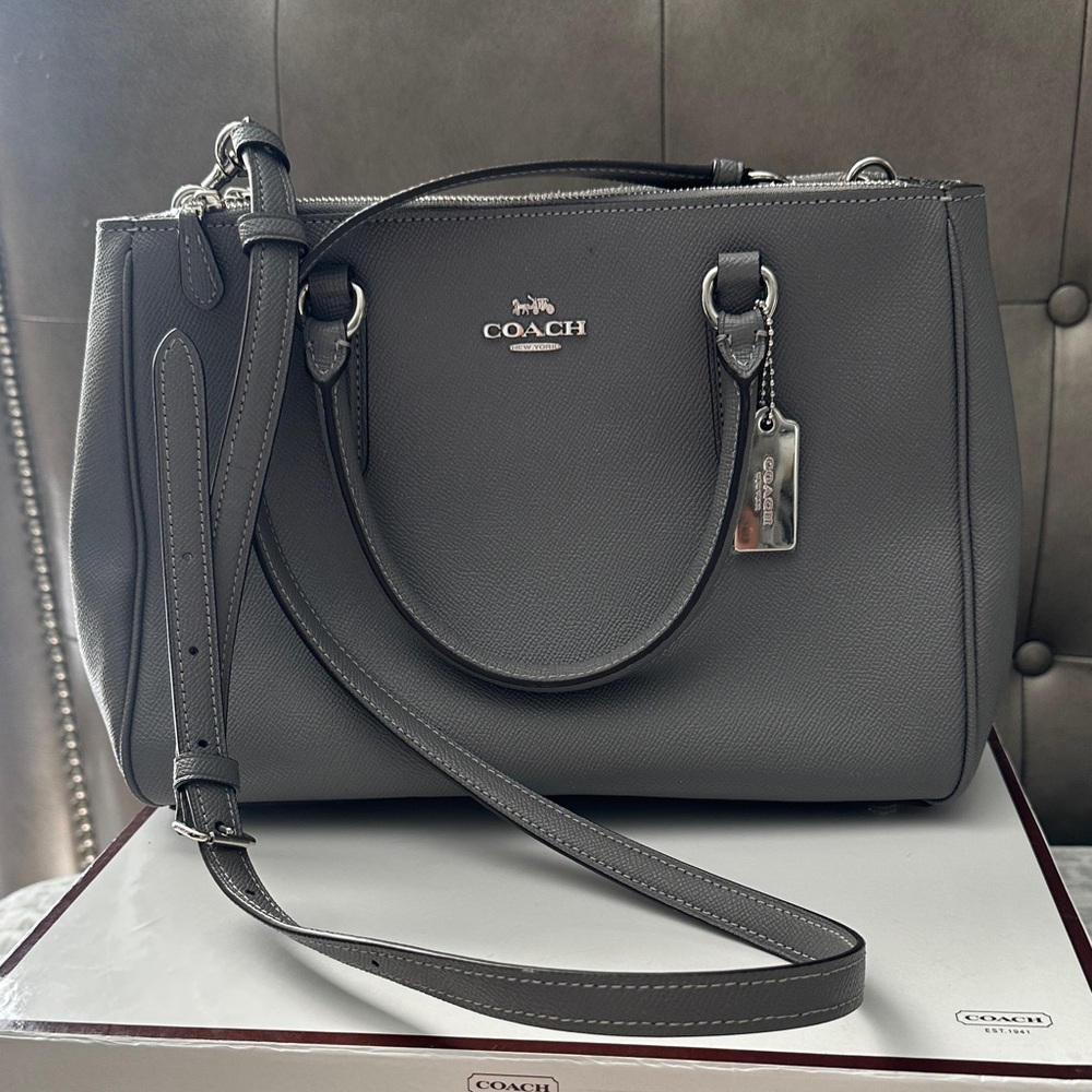 Coach Charcoal Leather Satchel